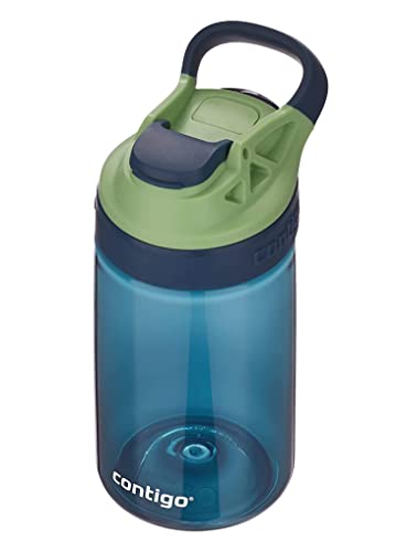 Contigo Gizmo Sip Kinder-Trinkflasche, BPA-freie robuste Wasserflasche, 100 % auslaufsicher, intuitives Trinken auf Knopfdruck, einfache Reinigung, ideal für Kindergarten, Kita, Schule, Sport, 420 ml von Contigo