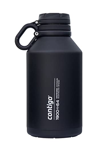 Contigo Grand Edelstahl Trinkflasche, 100% auslaufsicher, sehr große Wasserflasche mit breitem Schraubverschluss, hält Getränke bis zu 30 Stunden kalt, Premium Outdoor Thermoflasche, 1900 ml von Contigo