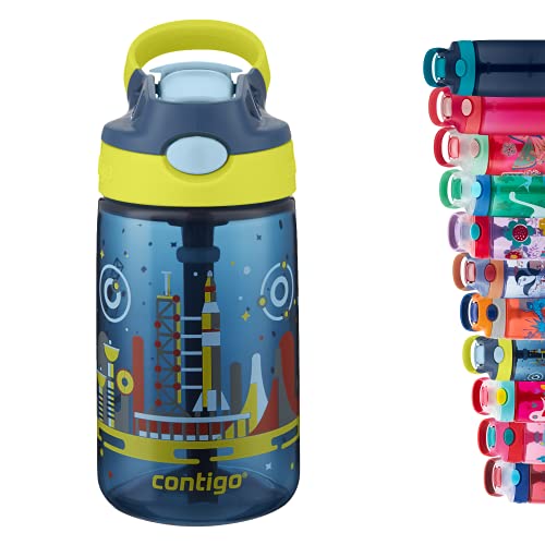 Contigo Kinder Trinkflasche Gizmo Flip Autospout mit Strohhalm, BPA-freie Wasserflasche, auslaufsicher, ideal für Kindergarten, Schule und Sport, 414 ml von Contigo