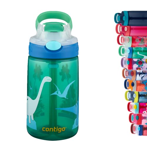 Contigo Kinder Trinkflasche Gizmo Flip Autospout mit Strohhalm, BPA-freie Wasserflasche, auslaufsicher, ideal für Kindergarten, Schule und Sport, 420 ml von Contigo