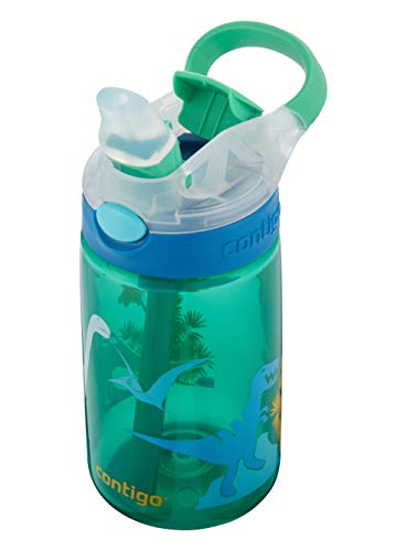 Contigo Kinder Trinkflasche Gizmo Flip Autospout mit Strohhalm, BPA-freie Wasserflasche, auslaufsicher, ideal für Kindergarten, Schule und Sport, 420 ml von Contigo