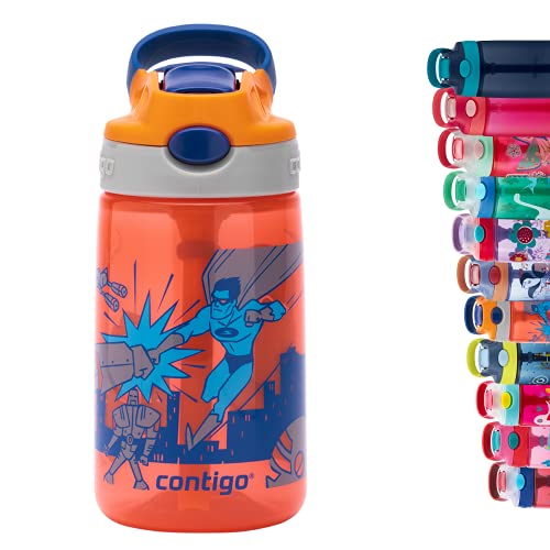 Contigo Kinder Trinkflasche Gizmo Flip Autospout mit Strohhalm, BPA-freie Wasserflasche, auslaufsicher, ideal für Kindergarten, Schule und Sport, 420 ml von Contigo