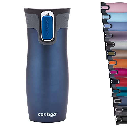 Contigo Thermobecher West Loop Autoseal, Edelstahl Isolierbecher, Reisebecher, Kaffebecher To Go, auslaufsicher, 100% dicht, hält bis zu 5h heiß/12h kalt, 470 ml, BPA frei, Monaco von Contigo