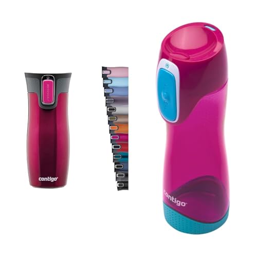 Contigo Thermobecher West Loop Autoseal, Edelstahl Isolierbecher, Reisebecher & Trinkflasche Swish Autoseal, große BPA-freie Kunststoff Wasserflasche für Kinder Contigo Thermobecher West Loop Autoseal, Edelstahl Isolierbecher, Reisebecher & Trinkflasche Swish Autoseal, große BPA-freie Kunststoff Wasserflasche für Kinder von Contigo