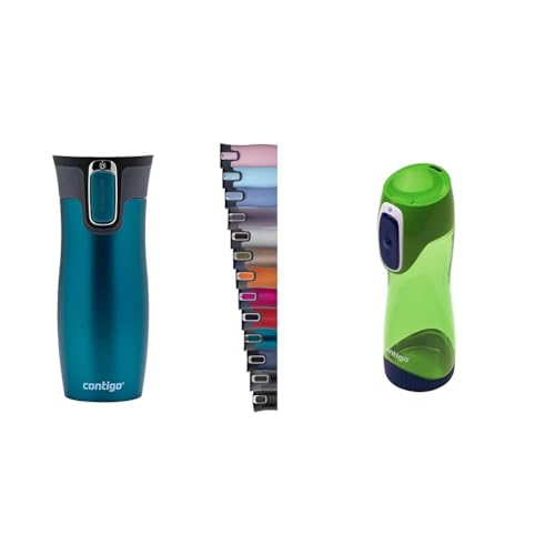 Contigo Thermobecher West Loop Autoseal, Edelstahl Isolierbecher & Trinkflasche Swish Autoseal, große BPA-freie Kunststoff Wasserflasche für Kinder Contigo Thermobecher West Loop Autoseal, Edelstahl Isolierbecher & Trinkflasche Swish Autoseal, große BPA-freie Kunststoff Wasserflasche für Kinder von Contigo