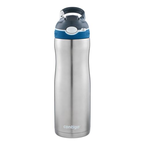 Contigo Trinkflasche Ashland Chill Autospout mit Strohhalm, Edelstahl Wasserflasche, auslaufsicher, Isolierflasche für Sport, Fahrrad, Wandern, 590 ml, Monaco Contigo Trinkflasche Ashland Chill Autospout mit Strohhalm, Edelstahl Wasserflasche, auslaufsicher, Isolierflasche für Sport, Fahrrad, Wandern, 590 ml, Monaco von Contigo