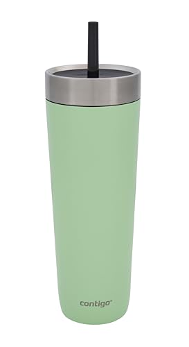 Contigo Unisex-Adult No-Spill Tumbler Isolierte Wasserflasche mit Strohhalm, Grün, 720 ml Contigo Unisex-Adult No-Spill Tumbler Isolierte Wasserflasche mit Strohhalm, Grün, 720 ml von Contigo