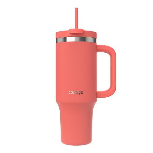 Contigo Streeterville Thermosflasche 1200 ml mit Henkel und Strohhalm | Isolierte Thermo-Trinkflasche aus Edelstahl mit Deckel | Kühlt 29 Stunden | Reisebecher | Thermobecher | BPA-frei von Contigo