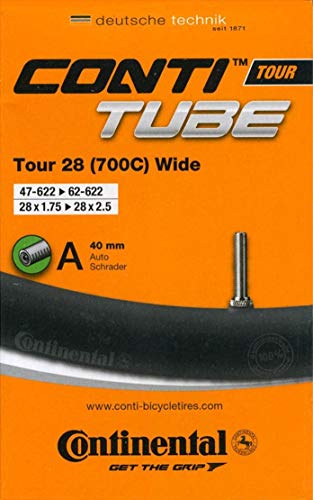 Continental Fahrrad Schlauch Tour 28 Wide // 28x1.75-2.50´´, Ausführung:AV 40 mm, schwarz Continental Fahrrad Schlauch Tour 28 Wide // 28x1.75-2.50´´, Ausführung:AV 40 mm, schwarz von Continental