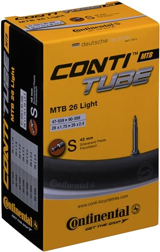 Continental 181681 Schlauch MTB 26 Light SV 42 Fahrradschlauch, Schwarz, one Size Continental 181681 Schlauch MTB 26 Light SV 42 Fahrradschlauch, Schwarz, one Size von Continental