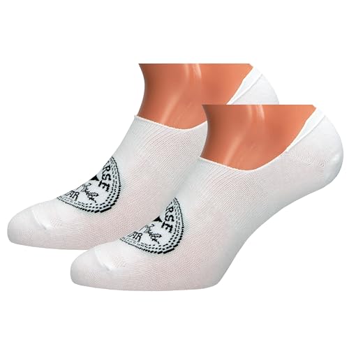 Converse 2 Paar Unsichtbare Socken - Anti Rutsch Bereich Ferse - Baumwolle - Unisex (Weiß, 35-38) von Converse