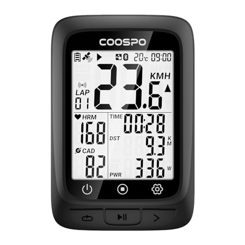 COOSPO BC107 Fahrradcomputer GPS Kabellos Drahtloser Fahrradtacho Kilometerzähler, Bluetooth5.0 ANT+ Rennrad Fahrrad Radcomputer 2.4 Zoll LCD mit Hintergrundbeleuchtung Kompatible mit Strava COOSPO BC107 Fahrradcomputer GPS Kabellos Drahtloser Fahrradtacho Kilometerzähler, Bluetooth5.0 ANT+ Rennrad Fahrrad Radcomputer 2.4 Zoll LCD mit Hintergrundbeleuchtung Kompatible mit Strava von CooSpo