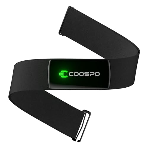 COOSPO H9Z Pulsmesser Brustgurt, Wiederaufladbare Bluetooth 5.0/ ANT+ Herzfrequenzmesser Brustgurt, IP67 Wasserdichter HRM Fitness Tracker Kompatibel mit Polar Wahoo Strava Garmin Zwift von CooSpo