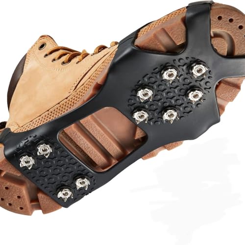 Coogime Anti Rutsch Schuhspikes Größe 34-49, Ice Grips Schuhkrallen Schnee, EIS Spikes Sohle Wandern Spazieren Hiking Walking Winter (S) von Coogime