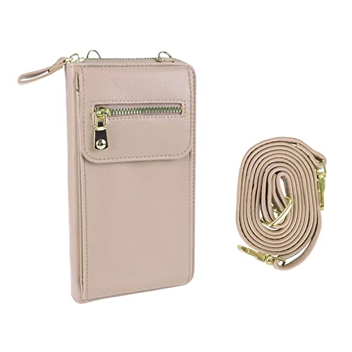 CoolChange Umhänge Portemonnaie mit Smartphone Fach 6,7" | Kleine Umhängetasche für Handy | Handytasche mit Geldbörse | Beige … von CoolChange