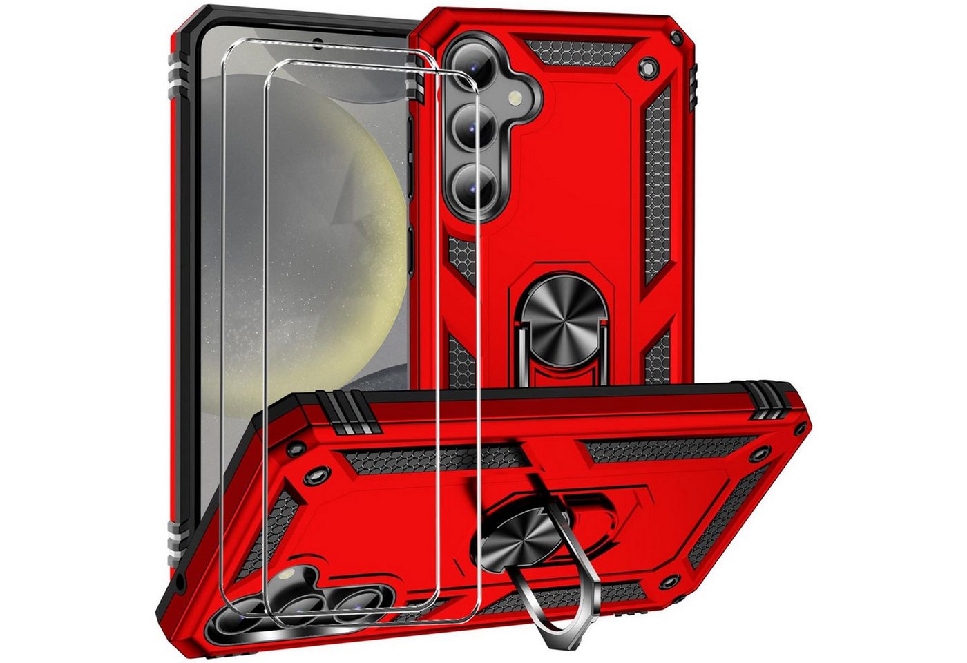 CoolGadget Handyhülle Rot als 2in1 Schutz Cover Set für das Samsung Galaxy A05s 6,7 Zoll, 2x Glas Display Schutz Folie + 1x TPU Case Hülle für Galaxy A05s CoolGadget Handyhülle Rot als 2in1 Schutz Cover Set für das Samsung Galaxy A05s 6,7 Zoll, 2x Glas Display Schutz Folie + 1x TPU Case Hülle für Galaxy A05s von CoolGadget