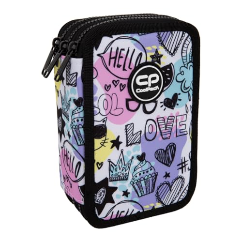 CoolPack XXL Federtasche Federmappe 3-Fach Schulstiftetui, dreifaches Federmäppchen, Federmäppchen für Mädchen, Federmäppchen 44-teilig gefüllte Schüleretui 3-stöckig, Mood CoolPack XXL Federtasche Federmappe 3-Fach Schulstiftetui, dreifaches Federmäppchen, Federmäppchen für Mädchen, Federmäppchen 44-teilig gefüllte Schüleretui 3-stöckig, Mood von CoolPack