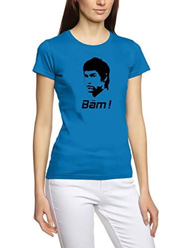 Bäm in your Face BRUCE LEE - T-SHIRT, hellblau/weissgirly, GR.L von Coole-Fun-T-Shirts