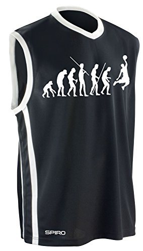Basketball - Evolution ! Trikot Tank ohne Hose Shirt schwarz Gr.XL von Coole-Fun-T-Shirts
