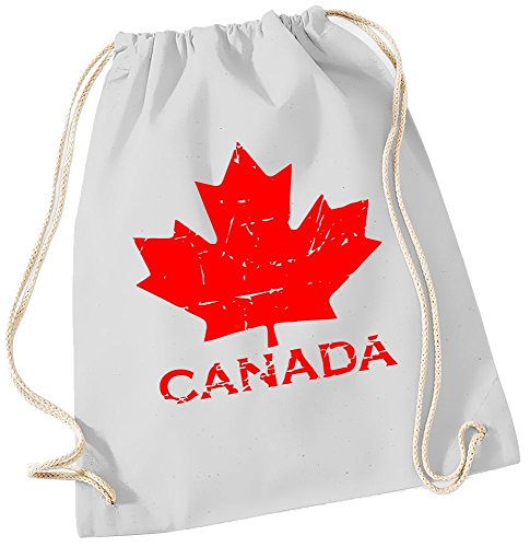 Canada Vintage GYMBAG AHORN KANADA weiss-rot von Coole-Fun-T-Shirts