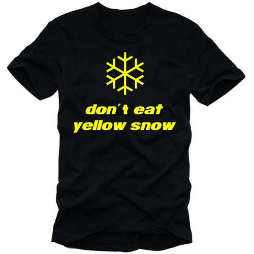 Coole-Fun-T-Shirts Don´t eat Yellow Snow - T-Shirt schwarz-gelb Gr.M von Coole-Fun-T-Shirts