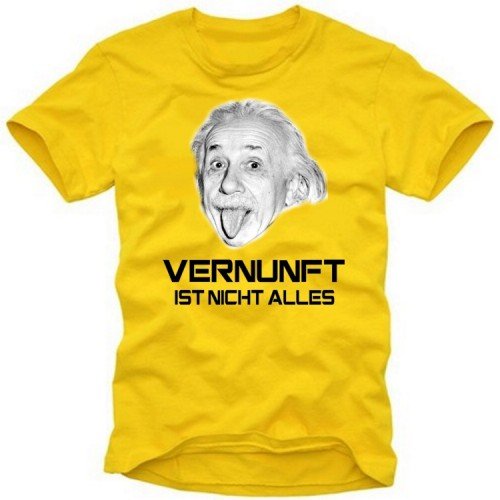 Coole-Fun-T-Shirts EINSTEIN - Vernunft ist nicht alles ! T-Shirt gelb, L von Coole-Fun-T-Shirts