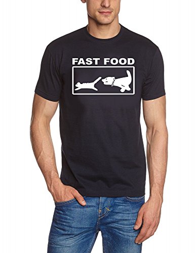 Coole-Fun-T-Shirts Herren Fast Food - T-Shirt Navy, L von Coole-Fun-T-Shirts