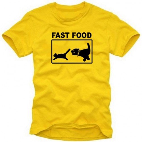 Coole-Fun-T-Shirts Herren Fast Food - T-Shirt gelb, XXL von Coole-Fun-T-Shirts