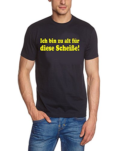 Coole-Fun-T-Shirts Herren Ich Bin zu alt für Diese Scheiße - Bruce Willis Navy/gelb, XXL von Coole-Fun-T-Shirts