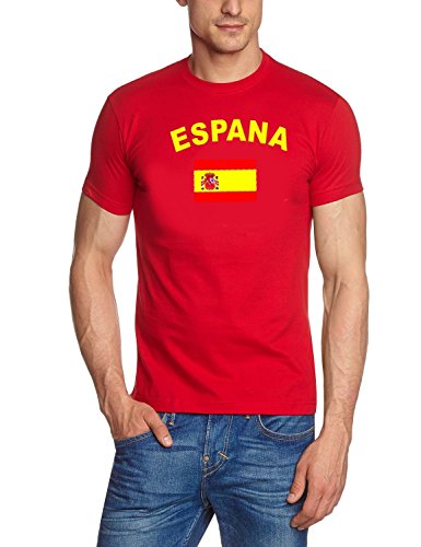 Coole-Fun-T-Shirts Herren T-Shirt Spanien Espana fußball, rot Gr.M von Coole-Fun-T-Shirts