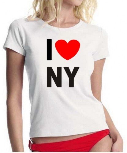 Coole-Fun-T-Shirts I Love NY ! Girly T-Shirt Weiss Gr.L von Coole-Fun-T-Shirts