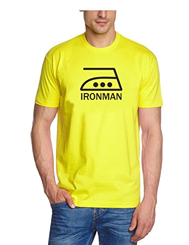 Coole-Fun-T-Shirts IRONMAN T-SHIRT - gelb-schwarz Gr.XL von Coole-Fun-T-Shirts