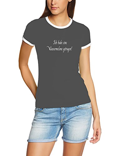 Coole-Fun-T-Shirts Ich Habe eine Wassermelone getragen - Dirty Dancing - Girly Ringer grau/Weiss, Gr.L Coole-Fun-T-Shirts Ich Habe eine Wassermelone getragen - Dirty Dancing - Girly Ringer grau/Weiss, Gr.L von Coole-Fun-T-Shirts