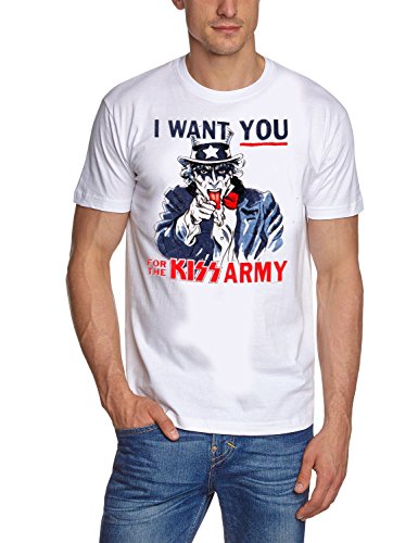 Coole-Fun-T-Shirts KISS T-Shirt I Want You for The KISS Army Weiss Gr.L von Coole-Fun-T-Shirts