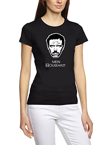 Coole-Fun-T-Shirts Mein Housearzt - Dr. House - T-Shirt schwarz-Damen GR.L von Coole-Fun-T-Shirts