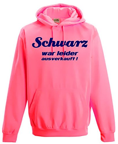 Coole-Fun-T-Shirts Schwarz war leider ausverkauft ! NEON Sweatshirt mit Kapuze Hoodie floureszierend, neonpink Gr.L von Coole-Fun-T-Shirts