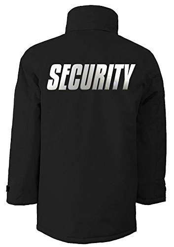Coole-Fun-T-Shirts Security - Jacke - reflektierende Folie Druck vo+hi ! schwarz Gr.2XL von Coole-Fun-T-Shirts
