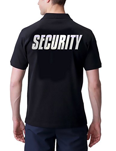 Coole-Fun-T-Shirts Security - Poloshirt - reflektierende Folie Druck vo+hi ! schwarz Gr.XL von Coole-Fun-T-Shirts