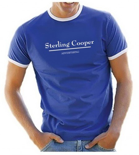 Coole-Fun-T-Shirts T-Shirt Sterling & Cooper Adv. MAD MEN RINGER, royalblau/weiß, L, 10373_royalblau_RINGER_GR.L von Coole-Fun-T-Shirts