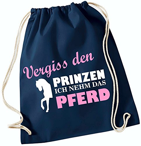 Coole-Fun-T-Shirts Vergiss den Prinzen ! Ich nehm das Pferd ! Gymbag Navy von Coole-Fun-T-Shirts