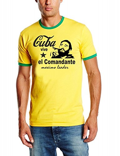 Fidel Castro - el commandante - CUBA VIVE - maximo Leader T-SHIRT, gelb/green/contrast, GR.M von Unbekannt
