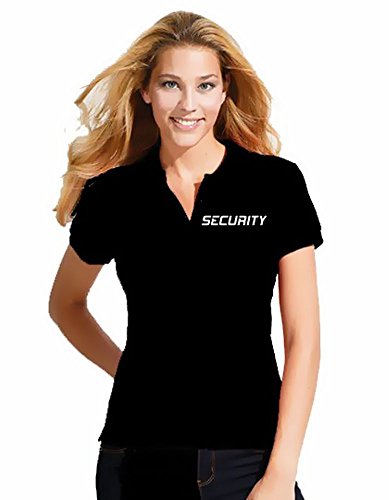 Coole-Fun-T-Shirts Security Damen Poloshirt + Cap ! Druck vo+hi ! schwarz Gr.S von Coole-Fun-T-Shirts