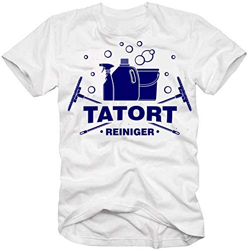 TATORT-REINIGER KOSTÜM - FASCHING - KARNEVAL - T-SHIRT, OVERALL, MASKE + HANDSCHUHE - Navy Gr.M von Coole-Fun-T-Shirts