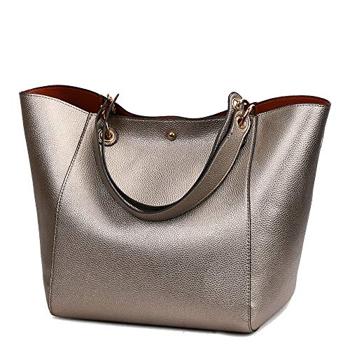 Coolives Damen 2 in 1 Shopper Schultertasche aus PU-Leder Vintage Taschen Hobo Handtasche Elegant Henkeltasche Eimer Tasche für Dame Bronze EINWEG Coolives Damen 2 in 1 Shopper Schultertasche aus PU-Leder Vintage Taschen Hobo Handtasche Elegant Henkeltasche Eimer Tasche für Dame Bronze EINWEG von Coolives