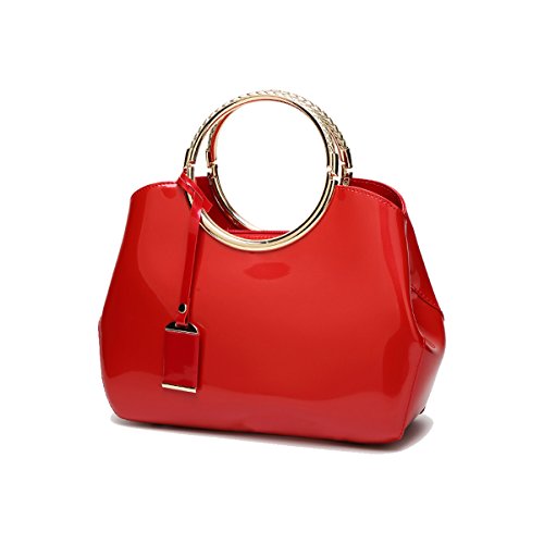 Coolives Damen Handtasche Tasche Henkeltasche aus PU-Lackleder Hochzeitstasche Schultertasche Umhängetasche für die Hochzeit Abend Taschen Rot EINWEG Coolives Damen Handtasche Tasche Henkeltasche aus PU-Lackleder Hochzeitstasche Schultertasche Umhängetasche für die Hochzeit Abend Taschen Rot EINWEG von Coolives