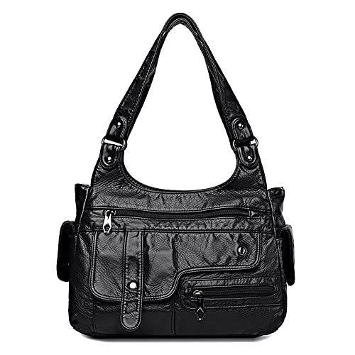 Coolives Damen Hobo Handtasche aus PU-Leder Tasche Vintage Damenhandtasche Schultertasche Hobo Damentasche Henkeltasche Retro Taschen für Frauen Mutter Schwarz Coolives Damen Hobo Handtasche aus PU-Leder Tasche Vintage Damenhandtasche Schultertasche Hobo Damentasche Henkeltasche Retro Taschen für Frauen Mutter Schwarz von Coolives