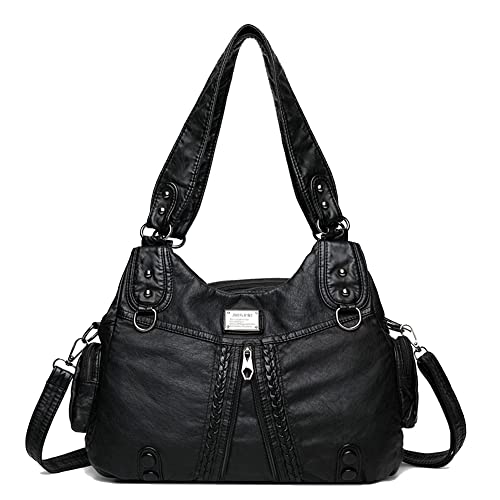 Coolives Damen Hobo Handtasche aus PU-Leder Tasche Vintage Damenhandtasche Schultertasche Hobo Damentasche Henkeltasche Umhängetasche Retro Taschen für Frauen Mutter Schwarz Coolives Damen Hobo Handtasche aus PU-Leder Tasche Vintage Damenhandtasche Schultertasche Hobo Damentasche Henkeltasche Umhängetasche Retro Taschen für Frauen Mutter Schwarz von Coolives
