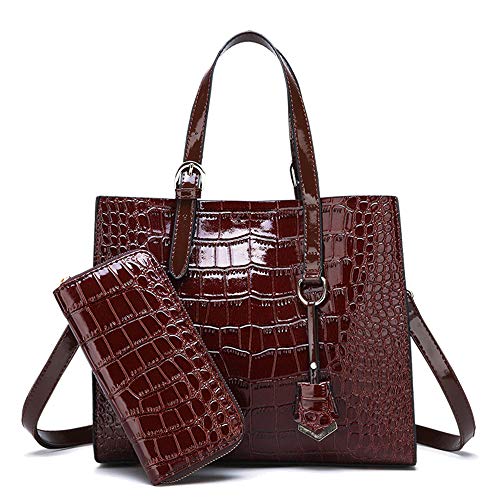 Coolives Damen Set Handtaschen mit 2 Stück Krokodil-Muster Schultertasche Umhängetasche Braun EINWEG Coolives Damen Set Handtaschen mit 2 Stück Krokodil-Muster Schultertasche Umhängetasche Braun EINWEG von Coolives