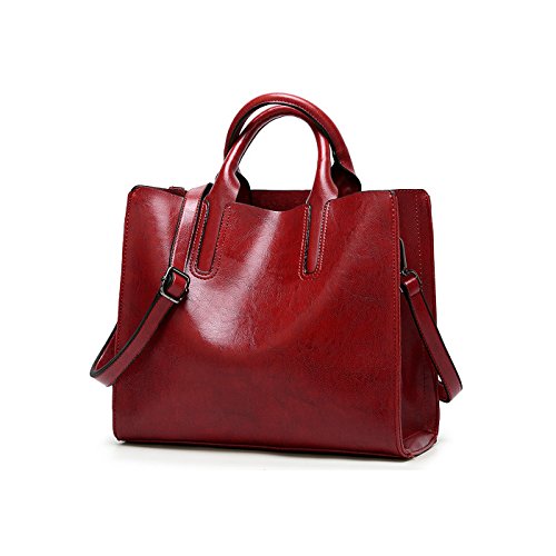 Coolives Damen Shopper Tasche aus PU-Leder mit Schulterriemen Schultertasche Umhängetasche Quadrat Handtasche für Frauen Weinrot EINWEG Coolives Damen Shopper Tasche aus PU-Leder mit Schulterriemen Schultertasche Umhängetasche Quadrat Handtasche für Frauen Weinrot EINWEG von Coolives