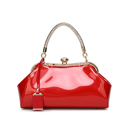 Coolives Damen Tasche Handtasche aus PU-Lackleder Henkeltasche Schultertasche Umhängetasche für die Hochzeit Rot EINWEG Coolives Damen Tasche Handtasche aus PU-Lackleder Henkeltasche Schultertasche Umhängetasche für die Hochzeit Rot EINWEG von Coolives